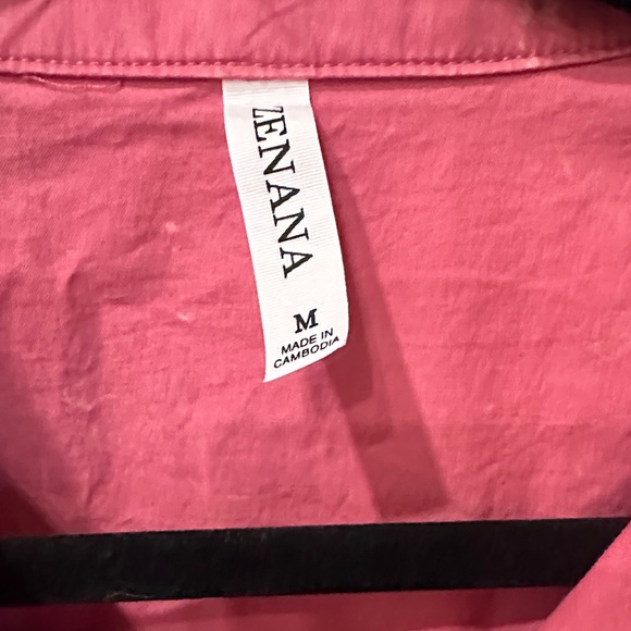 Zenana Outfitters Pink Button-Up Top - Picture 3 of 3
